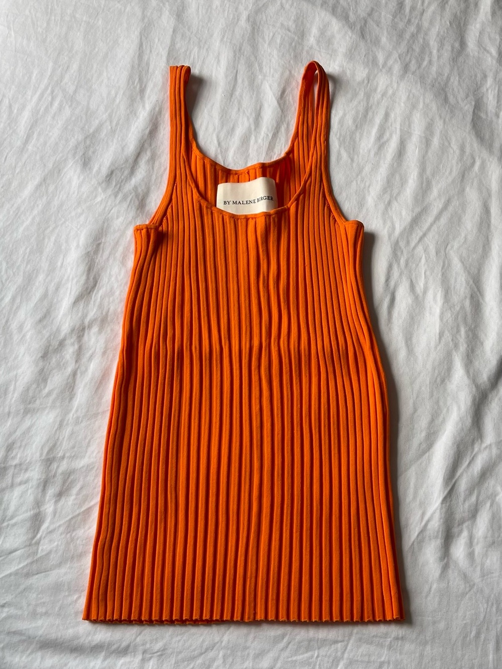 By Malene Birger Vibrant Orange Ribbed Tank